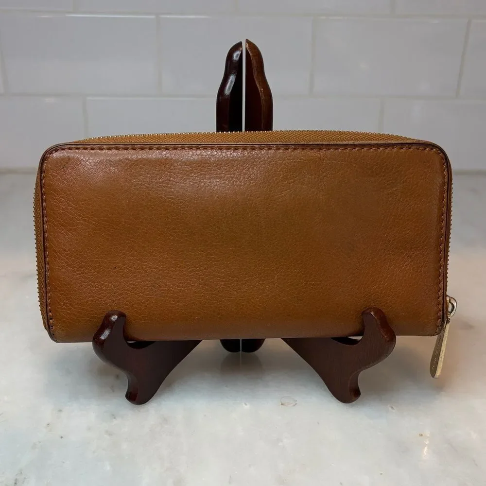 Michael Kors Wallet Jet Set Travel Continental  Full Zip Brown Leather